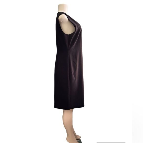 Worthington Little Black Dress V Neckline Sleeveless Fitted Sheath Size 14 - Picture 3 of 6